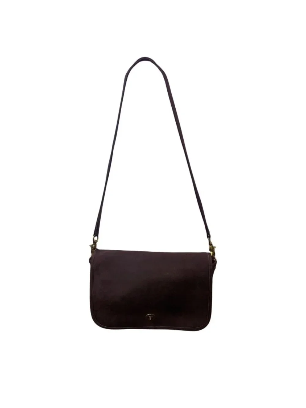 Vintage Coach Women’s Brown Leather With Twist Lock Closure Shoulder Bag